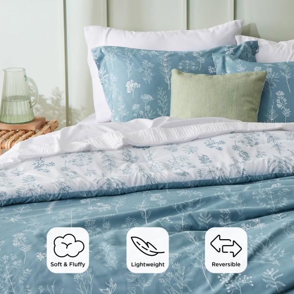 Bedsure | 2/3 Pcs Floral Printed Reversible Comforter Set with Soft Designed Plants Pattern Bedding Set - Image 3