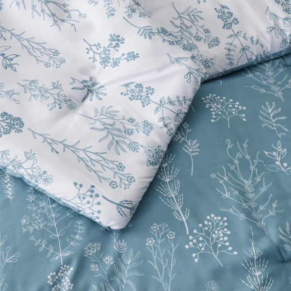 Bedsure | 2/3 Pcs Floral Printed Reversible Comforter Set with Soft Designed Plants Pattern Bedding Set - Image 5