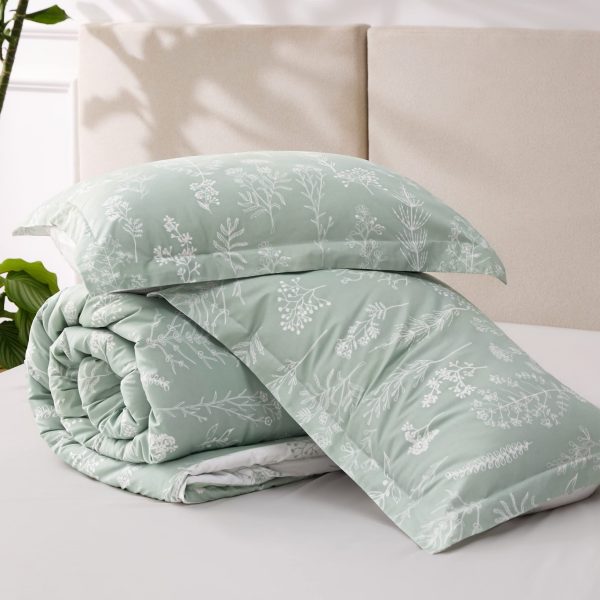 Bedsure | 2/3 Pcs Floral Printed Reversible Comforter Set with Soft Designed Plants Pattern Bedding Set - Image 8