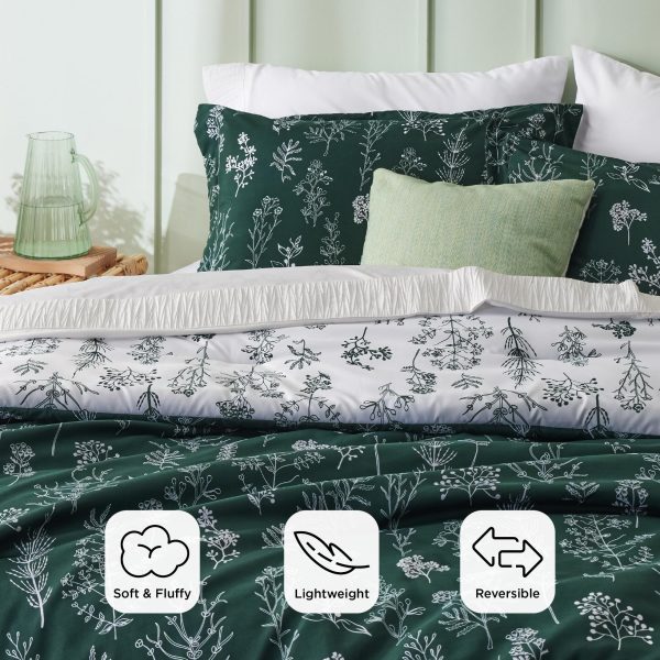 Bedsure | 2/3 Pcs Floral Printed Reversible Comforter Set with Soft Designed Plants Pattern Bedding Set - Image 11