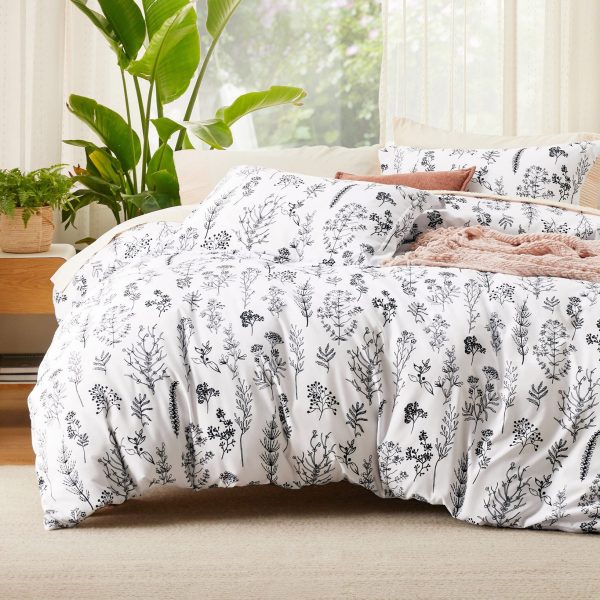 Bedsure | 2/3 Pcs Floral Printed Reversible Comforter Set with Soft Designed Plants Pattern Bedding Set - Image 22