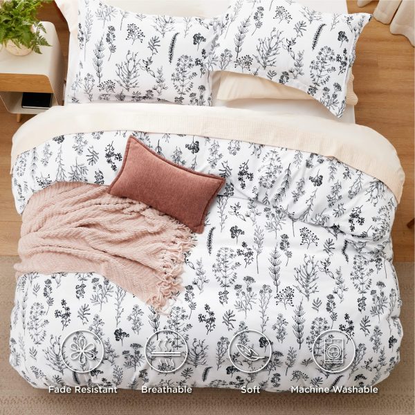 Bedsure | 2/3 Pcs Floral Printed Reversible Comforter Set with Soft Designed Plants Pattern Bedding Set - Image 24
