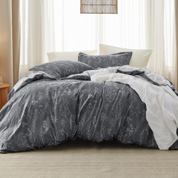 Bedsure | 2/3 Pcs Floral Printed Reversible Comforter Set with Soft Designed Plants Pattern Bedding Set - Image 29
