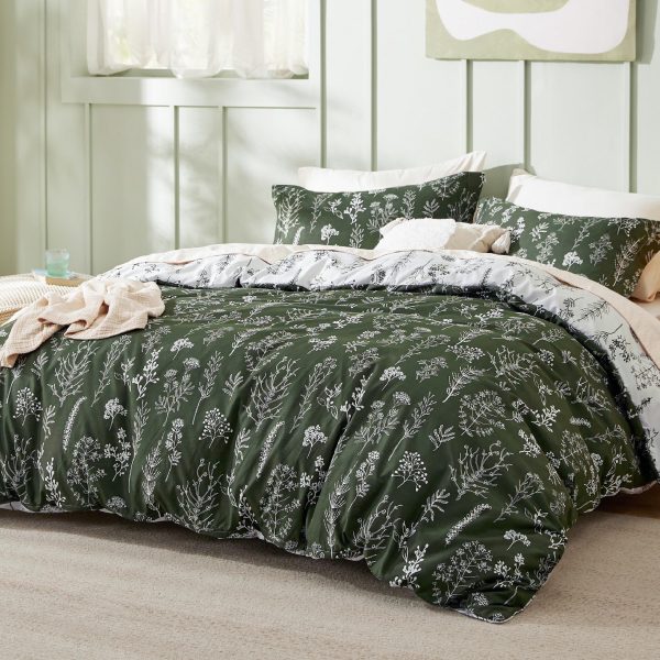 Bedsure | 2/3 Pcs Floral Printed Reversible Comforter Set with Soft Designed Plants Pattern Bedding Set - Image 37