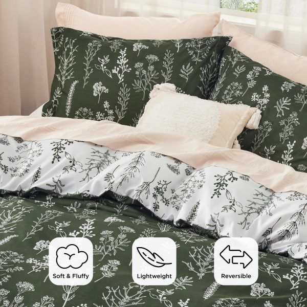 Bedsure | 2/3 Pcs Floral Printed Reversible Comforter Set with Soft Designed Plants Pattern Bedding Set - Image 38