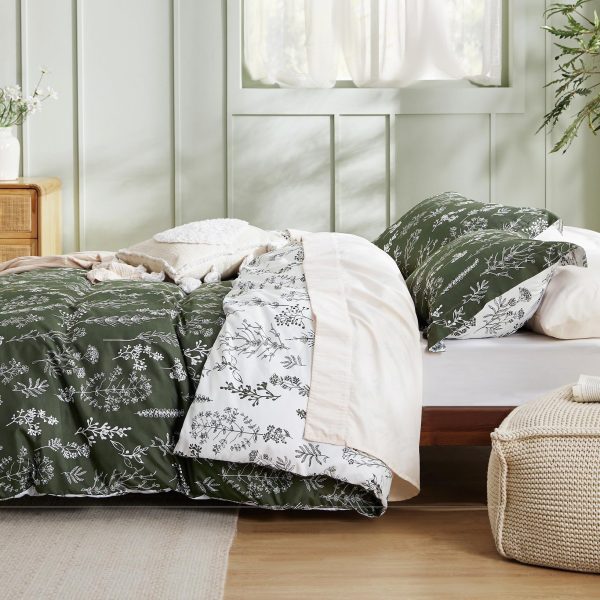 Bedsure | 2/3 Pcs Floral Printed Reversible Comforter Set with Soft Designed Plants Pattern Bedding Set - Image 39