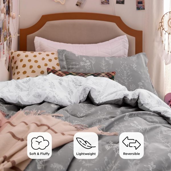 Bedsure | 2/3 Pcs Floral Printed Reversible Comforter Set with Soft Designed Plants Pattern Bedding Set - Image 72