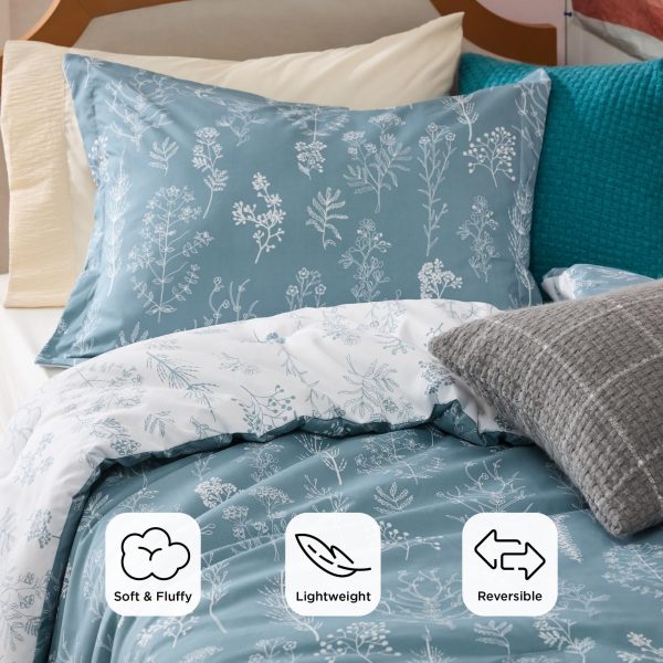 Bedsure | 2/3 Pcs Floral Printed Reversible Comforter Set with Soft Designed Plants Pattern Bedding Set - Image 81