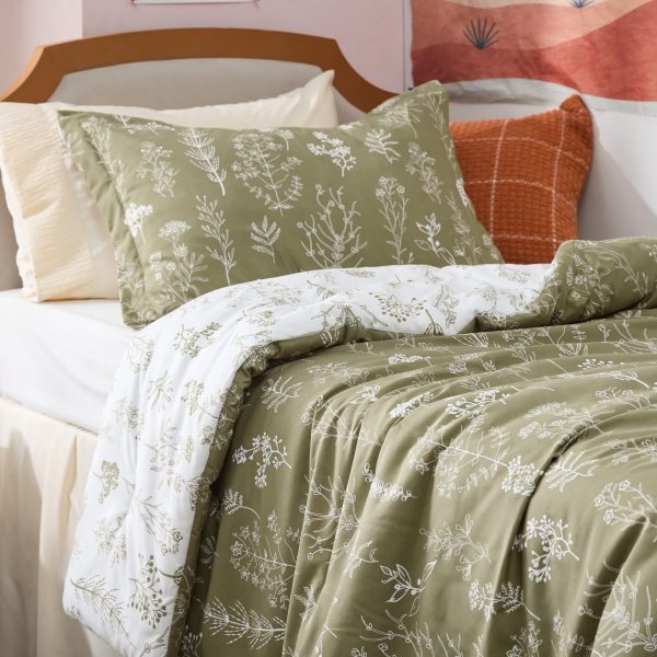 Bedsure | 2/3 Pcs Floral Printed Reversible Comforter Set with Soft Designed Plants Pattern Bedding Set - Image 88