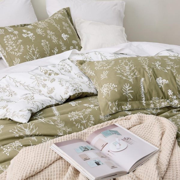 Bedsure | 2/3 Pcs Floral Printed Reversible Comforter Set with Soft Designed Plants Pattern Bedding Set - Image 90