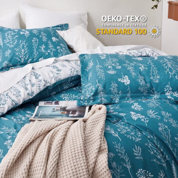 Bedsure | 2/3 Pcs Floral Printed Reversible Comforter Set with Soft Designed Plants Pattern Bedding Set - Image 102