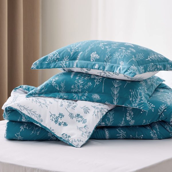 Bedsure | 2/3 Pcs Floral Printed Reversible Comforter Set with Soft Designed Plants Pattern Bedding Set - Image 104