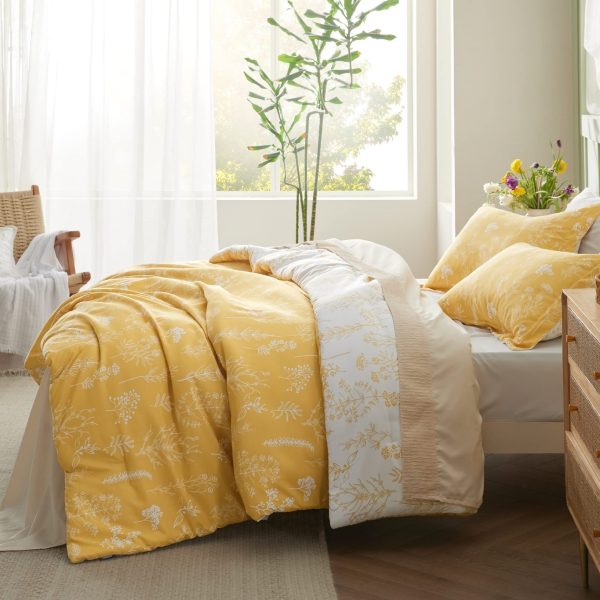 Bedsure | 2/3 Pcs Floral Printed Reversible Comforter Set with Soft Designed Plants Pattern Bedding Set - Image 108