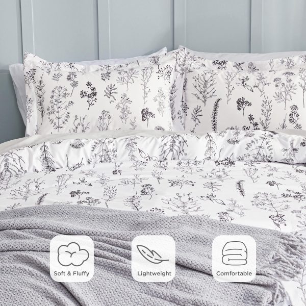 Bedsure | 2/3 Pcs Floral Printed Reversible Comforter Set with Soft Designed Plants Pattern Bedding Set - Image 116