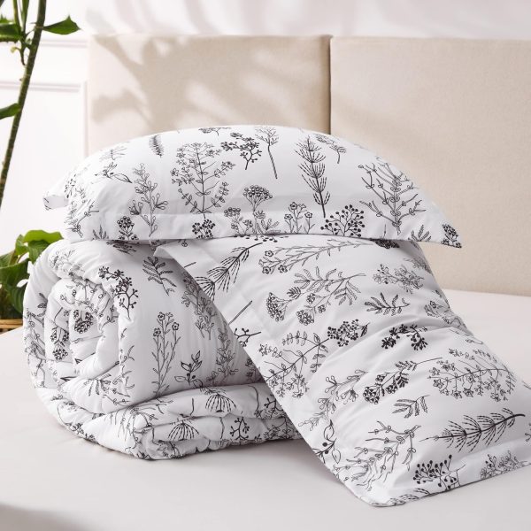 Bedsure | 2/3 Pcs Floral Printed Reversible Comforter Set with Soft Designed Plants Pattern Bedding Set - Image 117