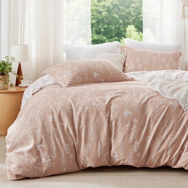 Bedsure | 2/3 Pcs Floral Printed Reversible Comforter Set with Soft Designed Plants Pattern Bedding Set - Image 118
