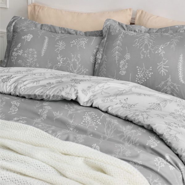 Bedsure | 2/3 Pcs Floral Printed Reversible Comforter Set with Soft Designed Plants Pattern Bedding Set - Image 133
