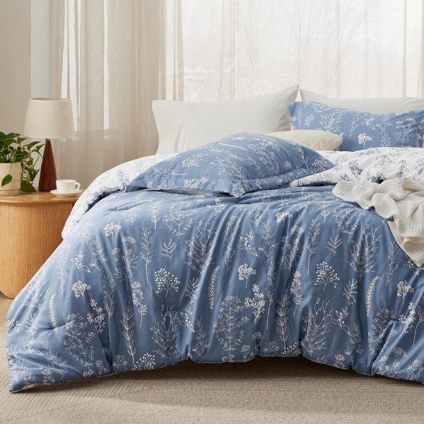 Bedsure | 2/3 Pcs Floral Printed Reversible Comforter Set with Soft Designed Plants Pattern Bedding Set - Image 136