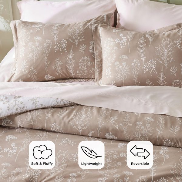 Bedsure | 2/3 Pcs Floral Printed Reversible Comforter Set with Soft Designed Plants Pattern Bedding Set - Image 147
