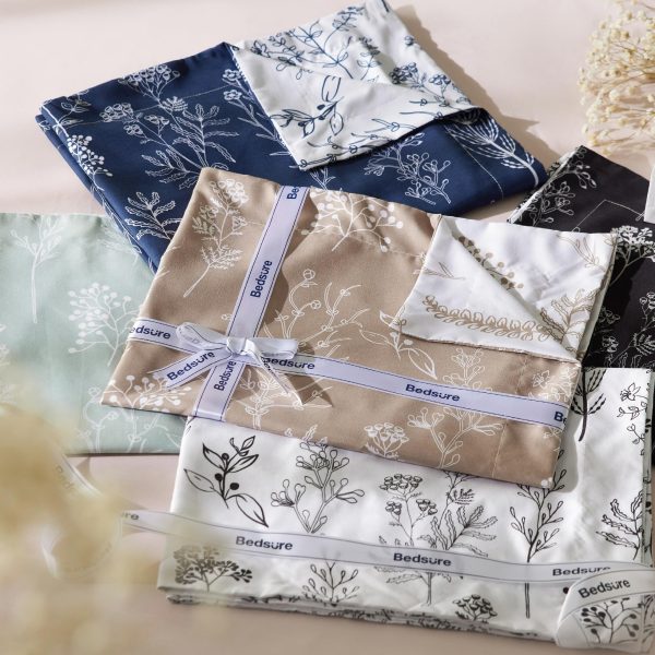 Bedsure | 2/3 Pcs Floral Printed Reversible Comforter Set with Soft Designed Plants Pattern Bedding Set - Image 150