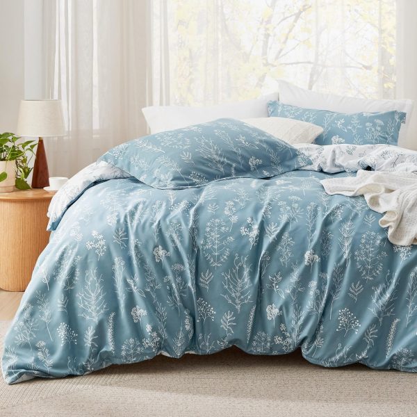Bedsure | 2/3 Pcs Floral Printed Reversible Comforter Set with Soft Designed Plants Pattern Bedding Set - Image 152