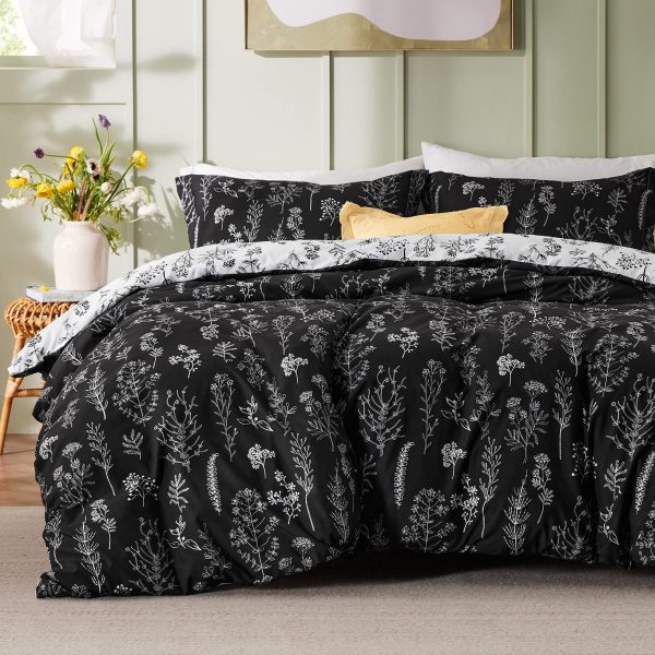 Bedsure | 2/3 Pcs Floral Printed Reversible Comforter Set with Soft Designed Plants Pattern Bedding Set - Image 160