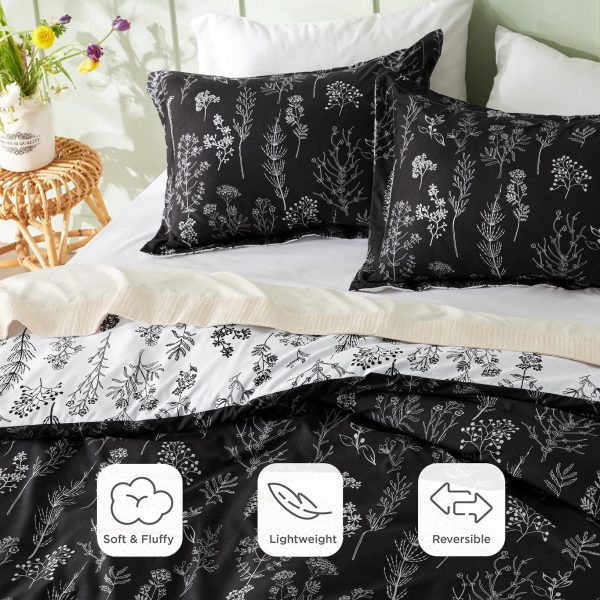 Bedsure | 2/3 Pcs Floral Printed Reversible Comforter Set with Soft Designed Plants Pattern Bedding Set - Image 162