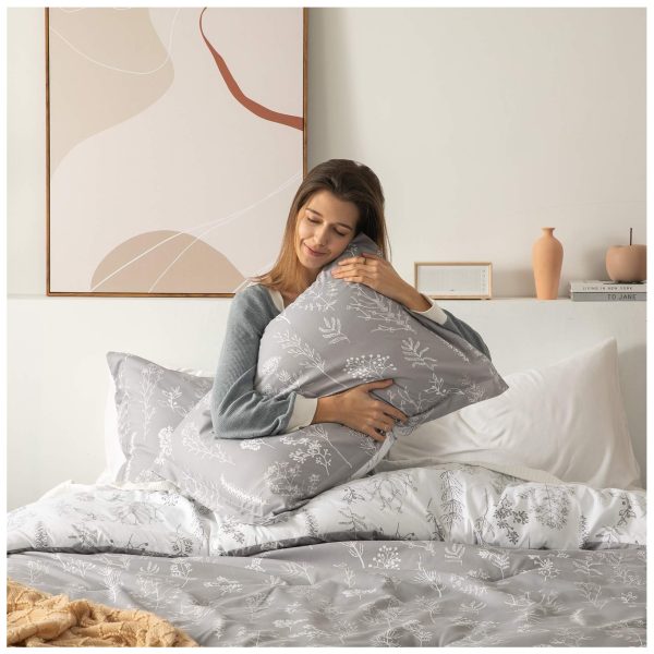 Bedsure | 2/3 Pcs Floral Printed Reversible Comforter Set with Soft Designed Plants Pattern Bedding Set - Image 171