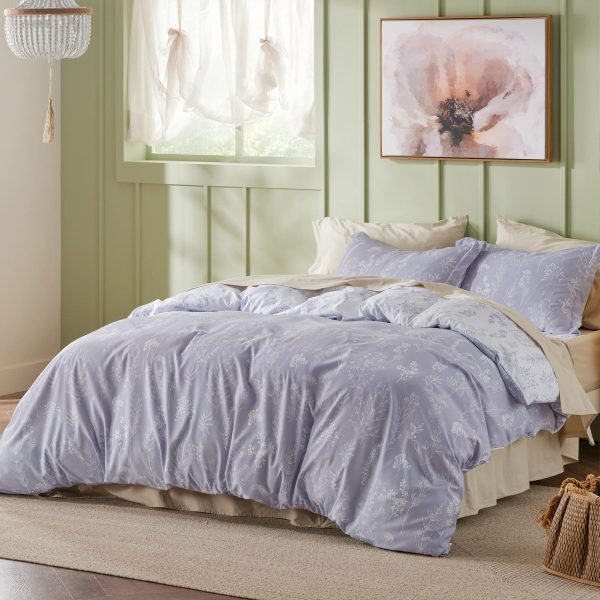 Bedsure | 2/3 Pcs Floral Printed Reversible Comforter Set with Soft Designed Plants Pattern Bedding Set - Image 175