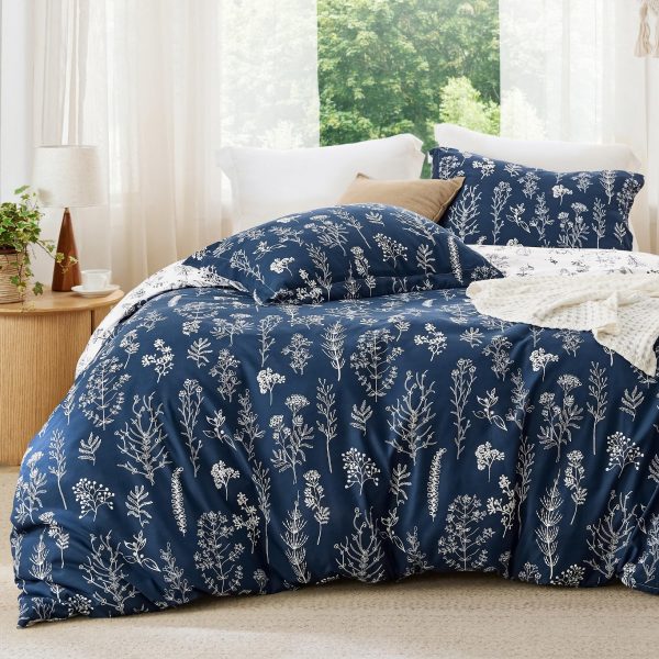 Bedsure | 2/3 Pcs Floral Printed Reversible Comforter Set with Soft Designed Plants Pattern Bedding Set - Image 178