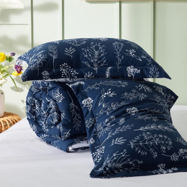 Bedsure | 2/3 Pcs Floral Printed Reversible Comforter Set with Soft Designed Plants Pattern Bedding Set - Image 183