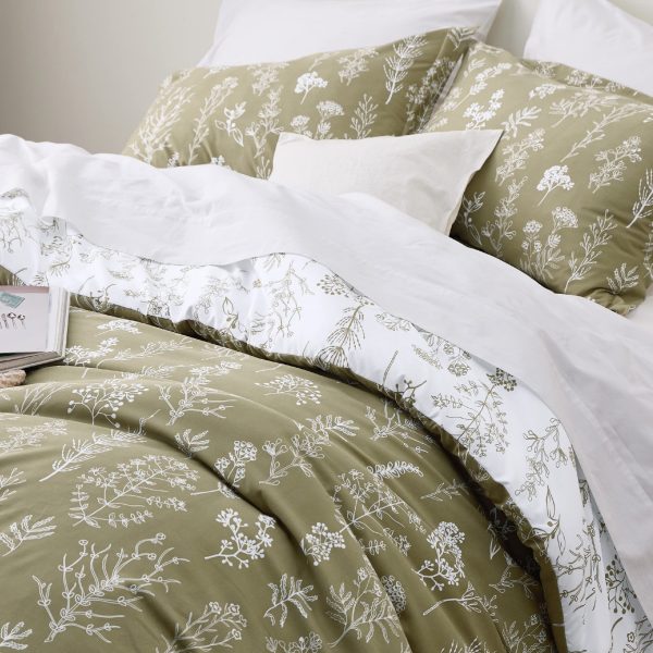 Bedsure | 2/3 Pcs Floral Printed Reversible Comforter Set with Soft Designed Plants Pattern Bedding Set - Image 185