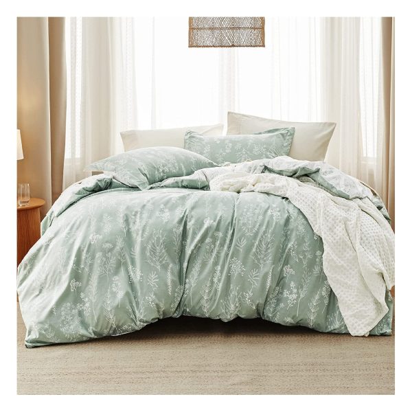 Bedsure | 2/3 Pcs Floral Printed Reversible Comforter Set with Soft Designed Plants Pattern Bedding Set - Image 188