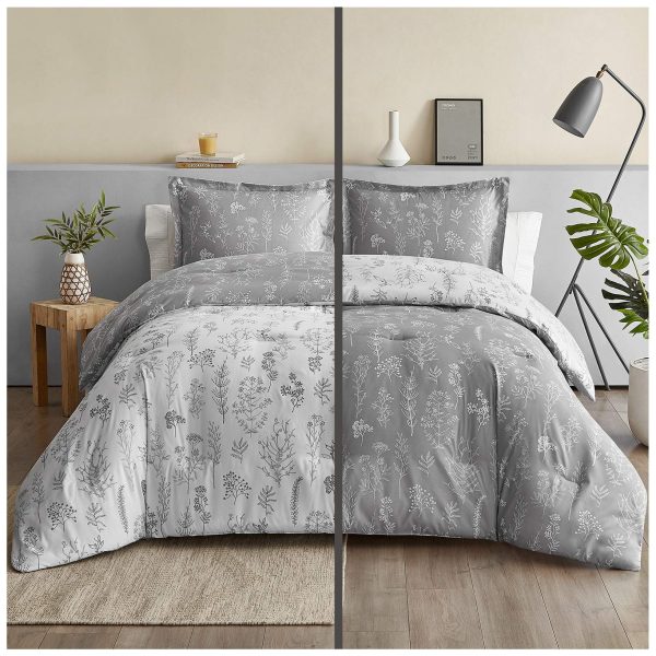 Bedsure | 2/3 Pcs Floral Printed Reversible Comforter Set with Soft Designed Plants Pattern Bedding Set - Image 190