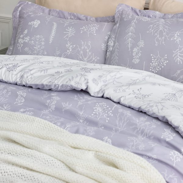 Bedsure | 2/3 Pcs Floral Printed Reversible Comforter Set with Soft Designed Plants Pattern Bedding Set - Image 192