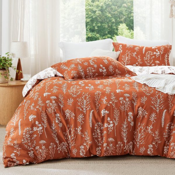 Bedsure | 2/3 Pcs Floral Printed Reversible Comforter Set with Soft Designed Plants Pattern Bedding Set - Image 195