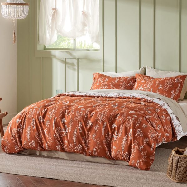 Bedsure | 2/3 Pcs Floral Printed Reversible Comforter Set with Soft Designed Plants Pattern Bedding Set - Image 196