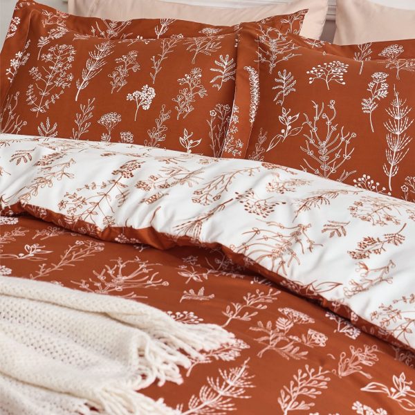 Bedsure | 2/3 Pcs Floral Printed Reversible Comforter Set with Soft Designed Plants Pattern Bedding Set - Image 198