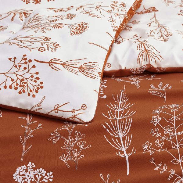 Bedsure | 2/3 Pcs Floral Printed Reversible Comforter Set with Soft Designed Plants Pattern Bedding Set - Image 201