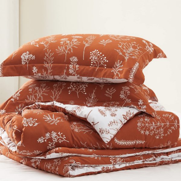 Bedsure | 2/3 Pcs Floral Printed Reversible Comforter Set with Soft Designed Plants Pattern Bedding Set - Image 202