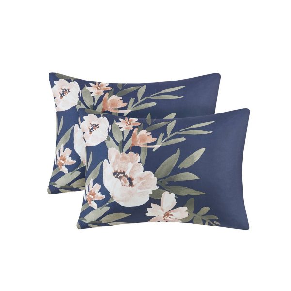Leilani Floral Print Comforter Bedding Set Navy/Blush - Image 3